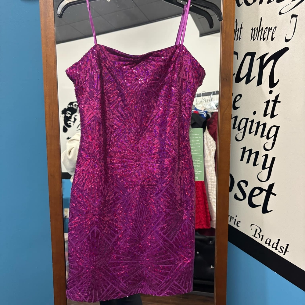 Elegant Pink Sequin Dress